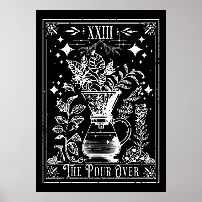 Poster A Carta de Tarô de Café Vertido (Frente)