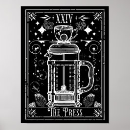 Poster A Carta de Tarô do Café Prensa Francesa