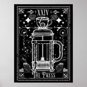 Poster A Carta de Tarô do Café Prensa Francesa
