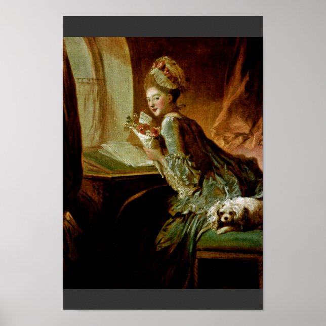 Poster A Carta Do Amor, De Fragonard, Jean-Honoré (Melhor (Frente)