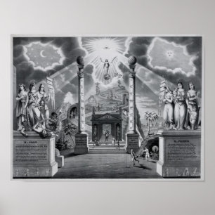 Poster A carta maçónica (B&W)