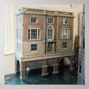 Poster A casa de boneca balustraded inglês com balcão