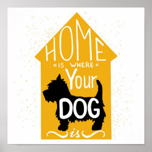 Póster A casa é o lugar onde o cão está