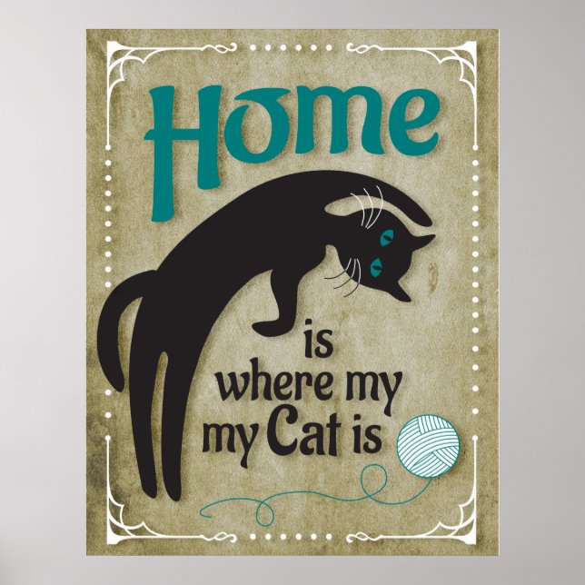 Poster A casa é onde meu gato está (Frente)