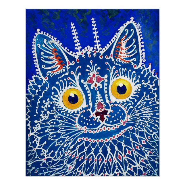 Póster A cat in gothic style by Louis Wain  (Frente)
