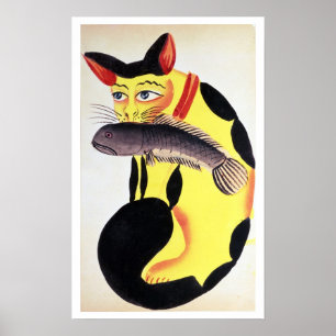Póster A cat with a fish in its mouth, from the Rudyard K