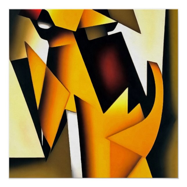 Póster A Cauda A Amarrar A Arte Geométrica Abstrato (Frente)