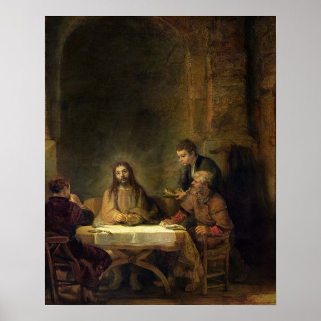 Póster A Ceia em Emaús, 1648 (óleo no painel) (Frente)