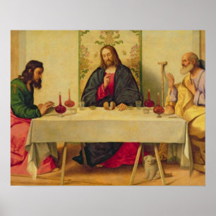 Póster A ceia em Emmaus, 1520 (óleo em canvas)