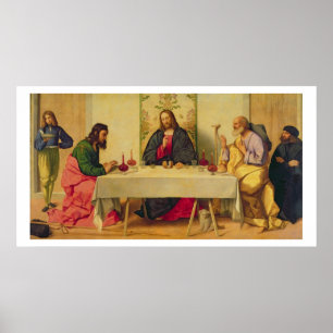 Póster A ceia em Emmaus, 1520 (óleo em canvas)