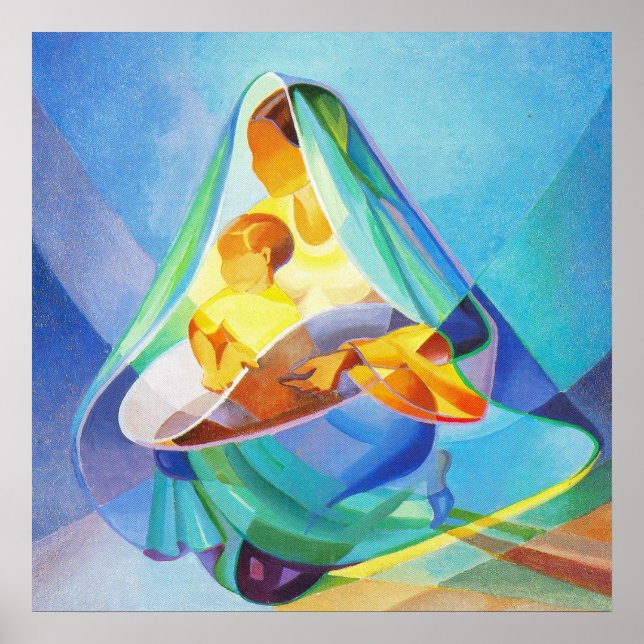 Póster A cena da natividade oriental, Mary com Jesus, (Frente)