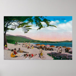 Poster A cena da praia em Carmel, Califórnia