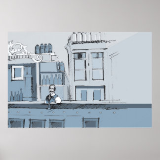 Poster A cena do Bar dos anos 80 - direita