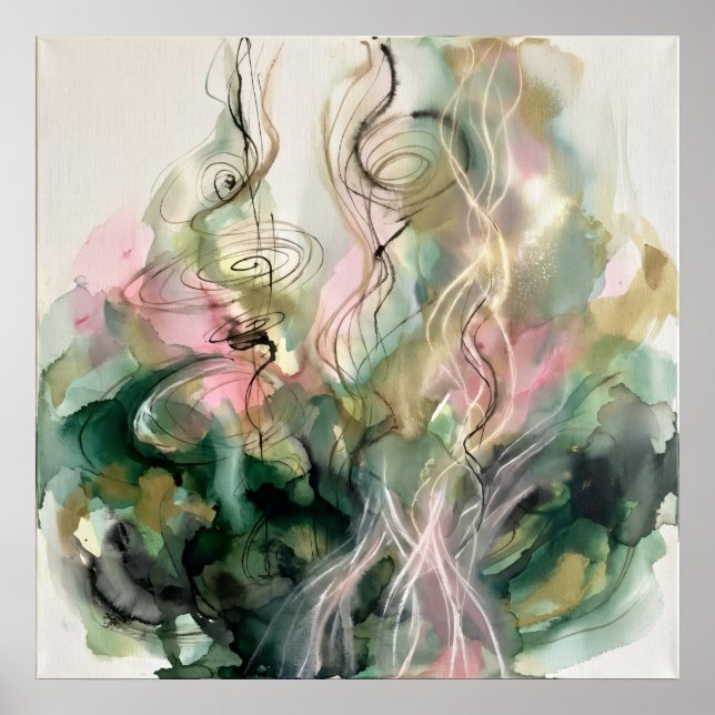 Poster A Chama Verde da Arte Espiritual de Parede do Cora (Frente)