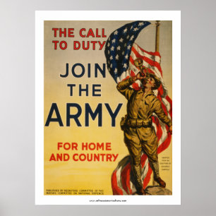 Póster A chamada ao dever - junte-se ao exército