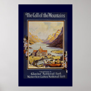 Poster "A chamada viagens vintage das montanhas"
