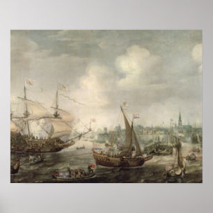 Póster A chegada de Fredrick V em Vlissingen em 1613 (o