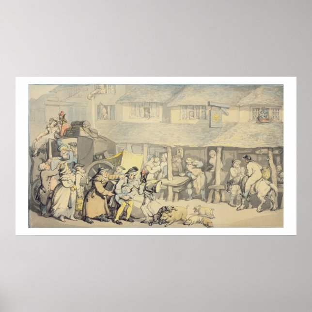 Póster A chegada do treinador do Palco no Sun Inn, Bod (Frente)