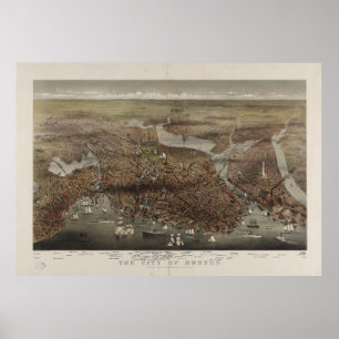 Póster A cidade de Boston por Parsons & Atwater 1873