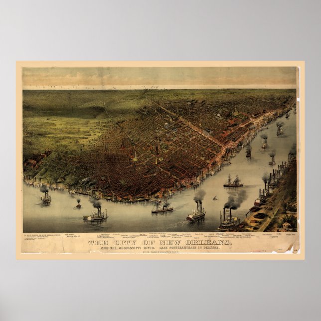 Poster A cidade de Nova Orleans (1885) (Frente)