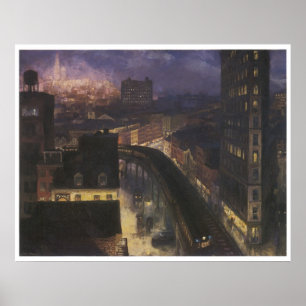 Poster A cidade do Greenwich Village, John Sloan