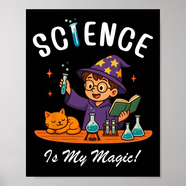 Poster A Ciência É Minha Magia Volta às Aulas Stem Feitic (Frente)