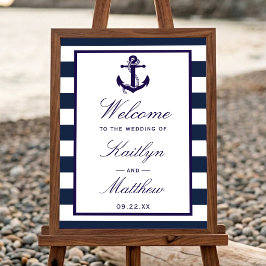 Poster A Coleção de Casamento Âncora Náutica Bem-Vindo