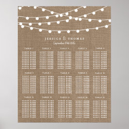 Poster A Coleção De Casamento Da Corrida Burlap String Li