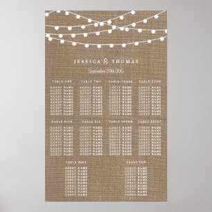 Poster A Coleção De Casamento Da Corrida Burlap String Li