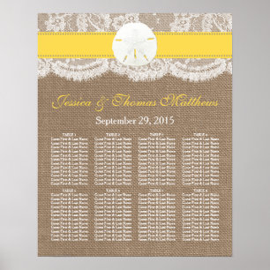 Póster A Coleção de Casamento de Praia do Dólar Amarelo