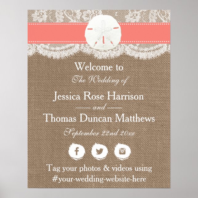 Poster A Coleção de Casamento de Praia do Dólar de Areia  (Frente)