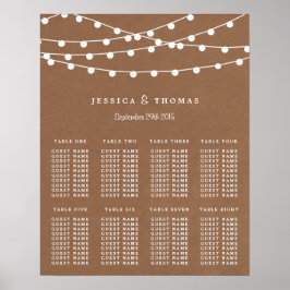 Póster A Coleção de Casamentos Rustic Kraft String Lights