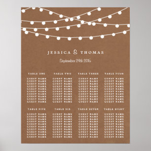 Póster A Coleção de Casamentos Rustic Kraft String Lights