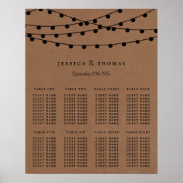 Poster A Coleção de Casamentos Rustic Kraft String Lights