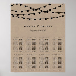 Póster A Coleção de Casamentos Rustic Kraft String Lights