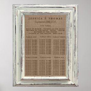 Póster A Coleção de Casamentos Rustic White Frame & Burla