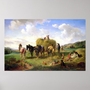 Poster A colheita do feno, 1869