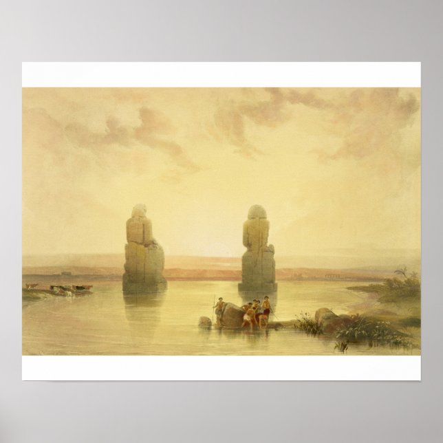 Póster A Colose da Memnon, em Tebas, durante o Inund (Frente)
