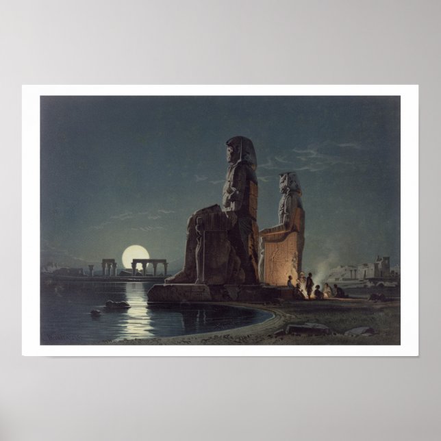 Poster A Colose da Memnon, Thebes, um dos 24 ilustrados (Frente)