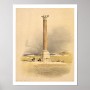 Póster A coluna de Pompey, Alexandria, de "Egipto e de