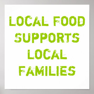 Póster A comida local apoia famílias locais