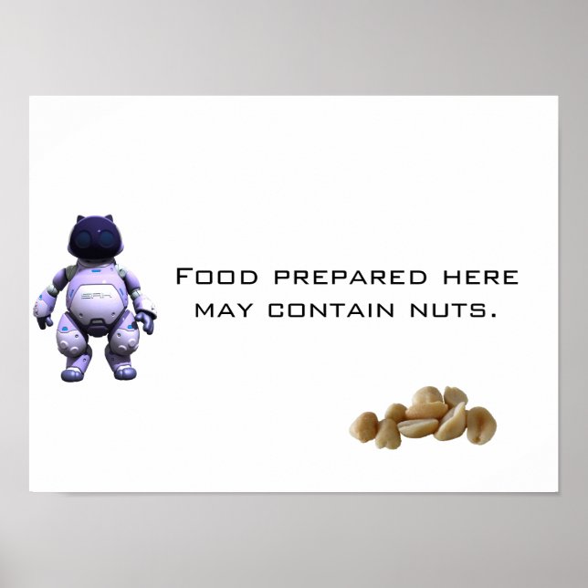 Póster A comida preparada aqui pode conter loucos. (Frente)