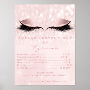 Poster A composição feminino cor-de-rosa Eyes a tabela