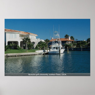 Poster A comunidade exclusiva do golfo, Texas do sul, EUA