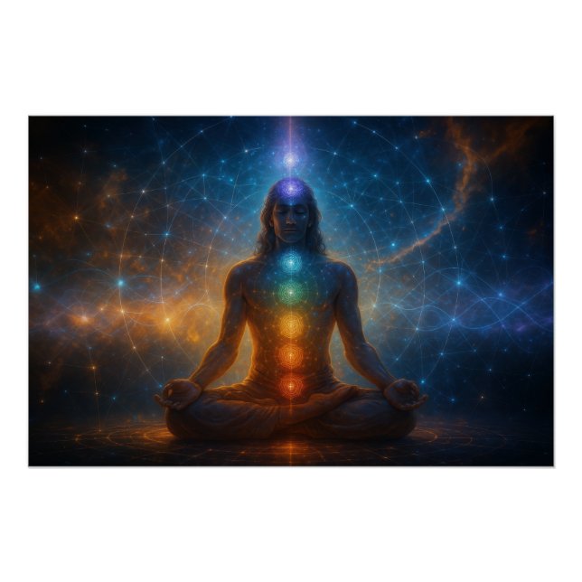 Póster A Conexão Entre Chakras E Mecânica Quântica (Frente)