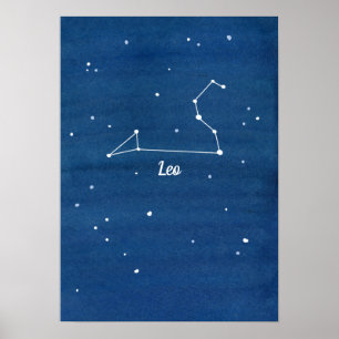 Poster A constelação de Leo Stars o céu nocturno