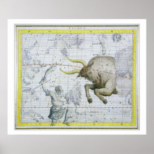 Póster A constelação de Taurus, chapeia 2 'do atlas Coe