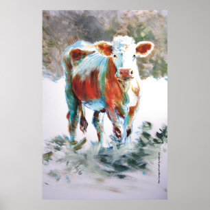 Póster A coragem da pintura da vaca da juventude