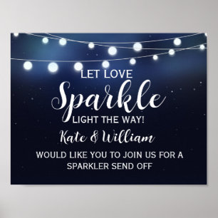 Póster A corda do marinho do sparkler das luzes envia