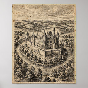 Poster A Coroa Cercada por um Fosso Impressa — Castelo Bí